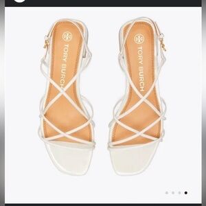 Tory Burch White Strappy Sandals